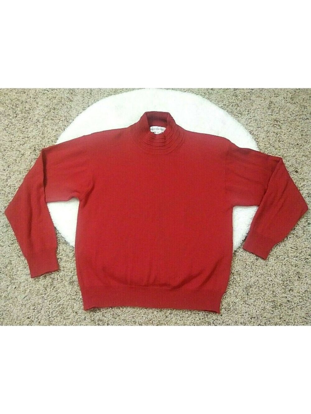 Jones New York Womens Shirt Pullover Sweater Turtle Neck Red Size Medium